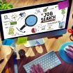 Businessman Internet Online Job Search application Concept