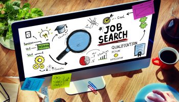 Businessman Internet Online Job Search application Concept