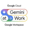 Google Cloud Gemini at Work logo with colorful design and text.