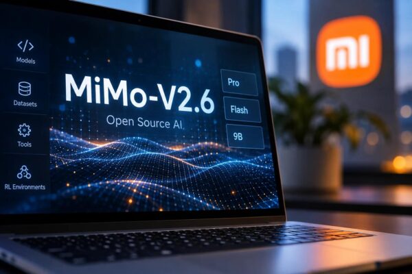 展示MiMo-V2.6-Pro開源AI平台界面，支持多智能體協作與Token上下文.